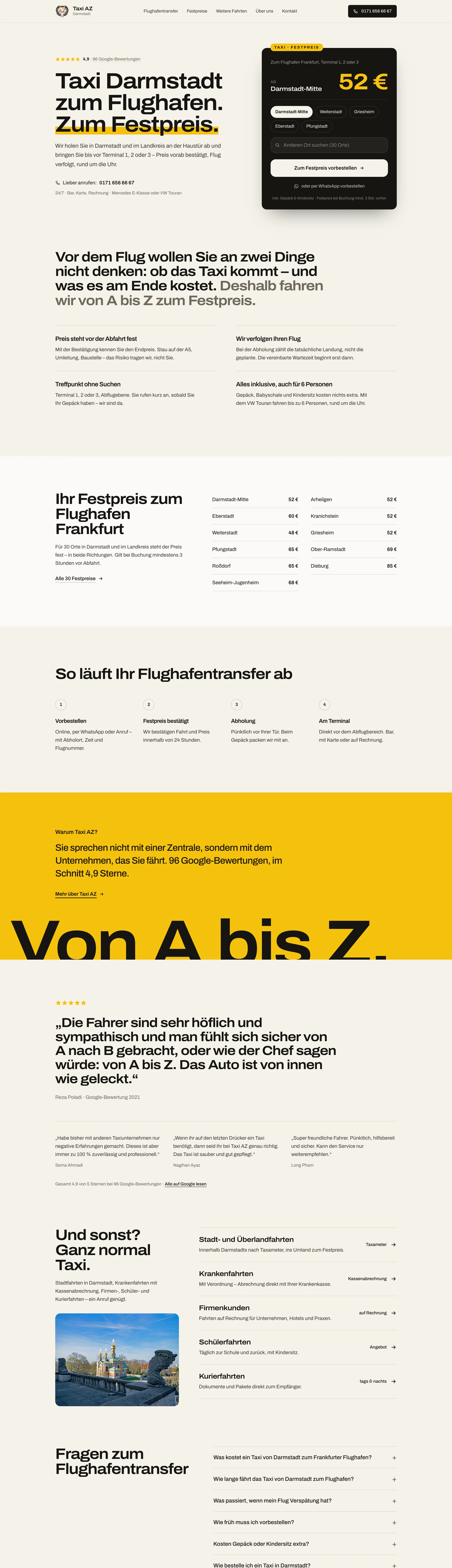 Website Taxi AZ Darmstadt