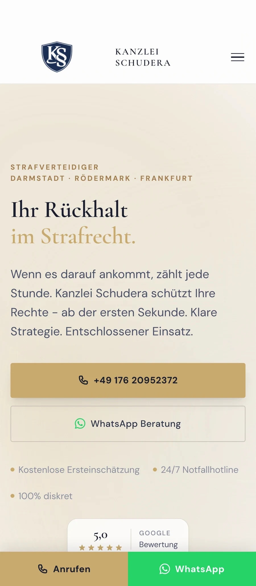 Handy-Ansicht rechtsanwalt-schudera.de